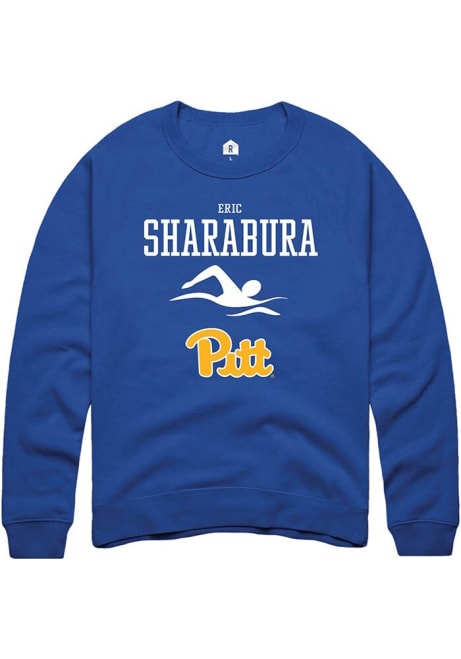 Eric Sharabura Rally Mens Blue Pitt Panthers NIL Sport Icon Crew Sweatshirt