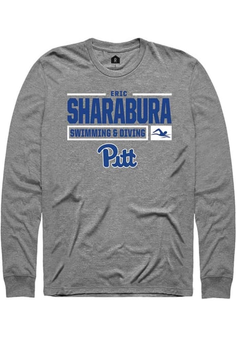 Eric Sharabura Rally Mens Graphite Pitt Panthers NIL Stacked Box Tee