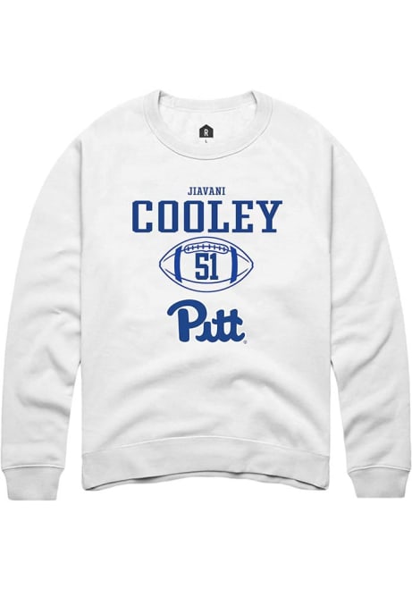 Jiavani Cooley Rally Mens White Pitt Panthers NIL Sport Icon Crew Sweatshirt