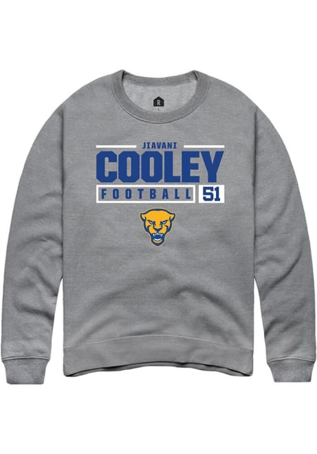 Jiavani Cooley Rally Mens Graphite Pitt Panthers NIL Stacked Box Crew Sweatshirt