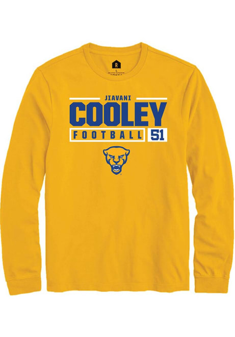 Jiavani Cooley Rally Mens Gold Pitt Panthers NIL Stacked Box Tee