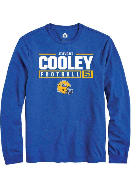 Jiavani Cooley Rally Mens Blue Pitt Panthers NIL Stacked Box Tee