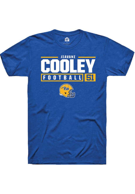 Jiavani Cooley Blue Pitt Panthers NIL Stacked Box Short Sleeve T Shirt