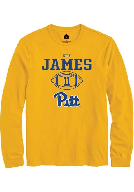 Nick James Rally Mens Gold Pitt Panthers NIL Sport Icon Tee