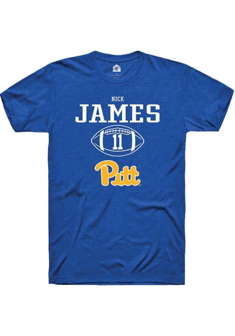 Nick James Blue Pitt Panthers NIL Sport Icon Short Sleeve T Shirt