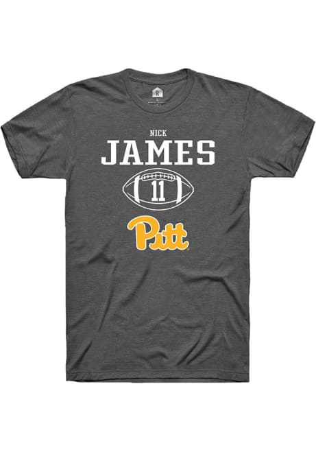 Nick James Dark Grey Pitt Panthers NIL Sport Icon Short Sleeve T Shirt