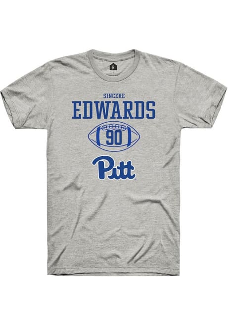 Sincere Edwards Ash Pitt Panthers NIL Sport Icon Short Sleeve T Shirt