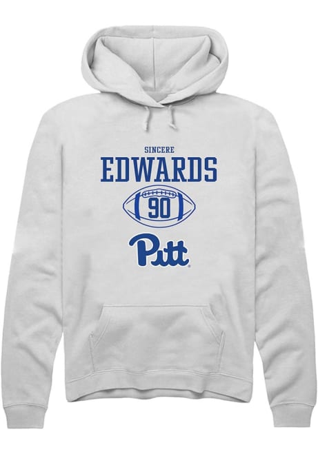 Sincere Edwards Rally Mens White Pitt Panthers NIL Sport Icon Hooded Sweatshirt