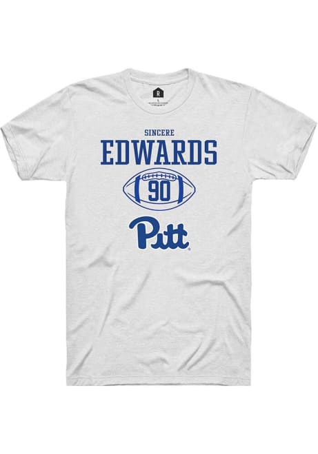 Sincere Edwards White Pitt Panthers NIL Sport Icon Short Sleeve T Shirt