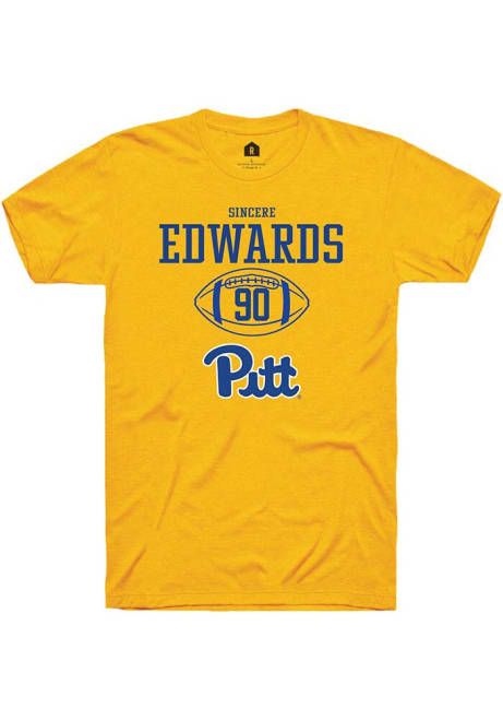 Sincere Edwards Gold Pitt Panthers NIL Sport Icon Short Sleeve T Shirt