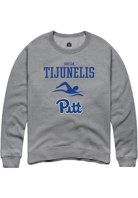 Sofija Tijunelis Rally Mens Graphite Pitt Panthers NIL Sport Icon Crew Sweatshirt