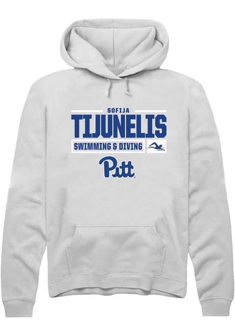 Sofija Tijunelis Rally Mens White Pitt Panthers NIL Stacked Box Hooded Sweatshirt