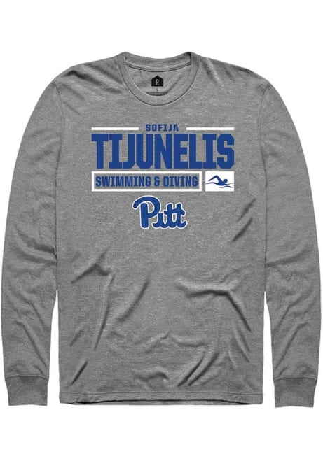 Sofija Tijunelis Rally Mens Graphite Pitt Panthers NIL Stacked Box Tee