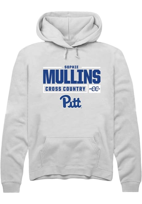 Sophie Mullins Rally Mens White Pitt Panthers NIL Stacked Box Hooded Sweatshirt