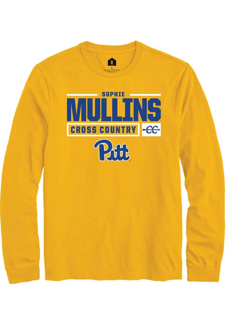 Sophie Mullins Rally Mens Gold Pitt Panthers NIL Stacked Box Tee