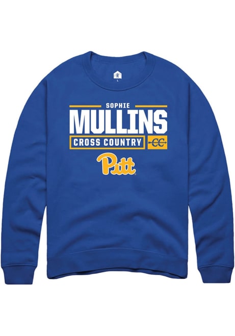 Sophie Mullins Rally Mens Blue Pitt Panthers NIL Stacked Box Crew Sweatshirt