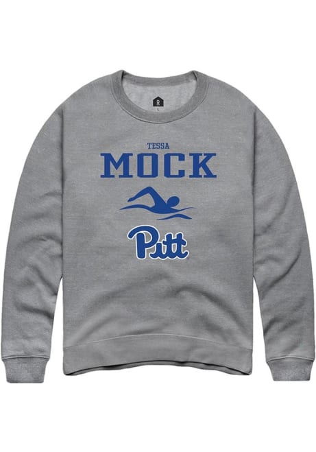 Tessa Mock Rally Mens Graphite Pitt Panthers NIL Sport Icon Crew Sweatshirt