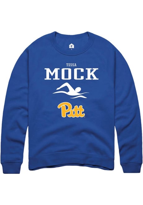 Tessa Mock Rally Mens Blue Pitt Panthers NIL Sport Icon Crew Sweatshirt