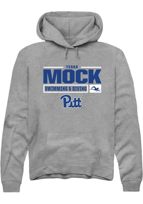 Tessa Mock Rally Mens Graphite Pitt Panthers NIL Stacked Box Hooded Sweatshirt