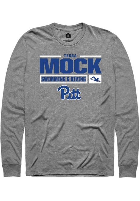 Tessa Mock Rally Mens Graphite Pitt Panthers NIL Stacked Box Tee