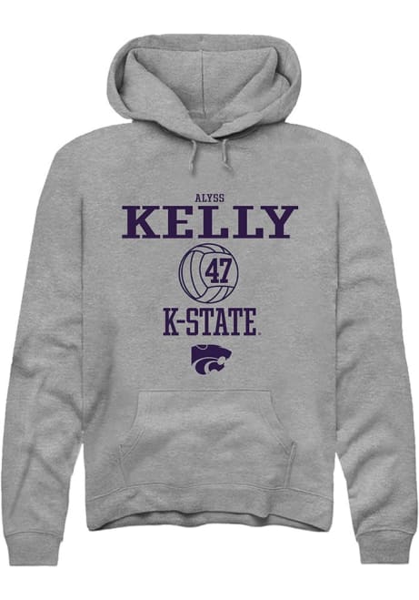 Alyss Kelly Rally Mens Graphite K-State Wildcats NIL Sport Icon Hooded Sweatshirt