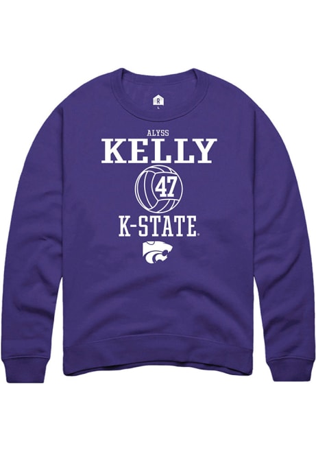 Alyss Kelly Rally Mens Purple K-State Wildcats NIL Sport Icon Crew Sweatshirt