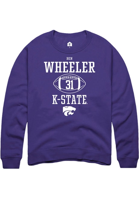 Ben Wheeler Rally Mens Purple K-State Wildcats NIL Sport Icon Crew Sweatshirt