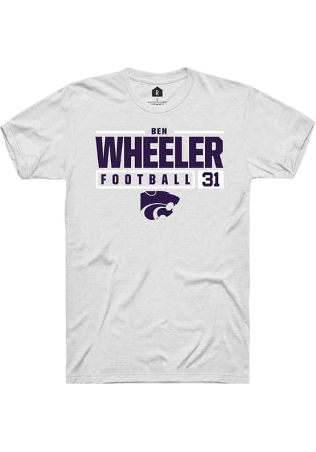 Ben Wheeler White K-State Wildcats NIL Stacked Box Short Sleeve T Shirt