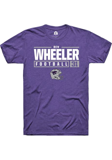 Ben Wheeler Purple K-State Wildcats NIL Stacked Box Short Sleeve T Shirt