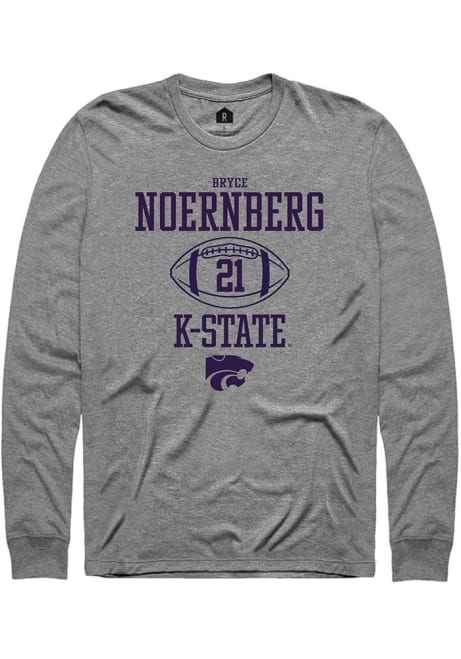 Bryce Noernberg Rally Mens Graphite K-State Wildcats NIL Sport Icon Tee