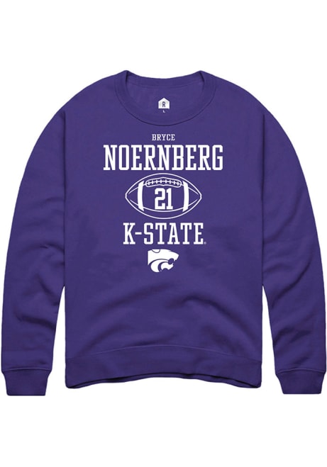 Bryce Noernberg Rally Mens Purple K-State Wildcats NIL Sport Icon Crew Sweatshirt