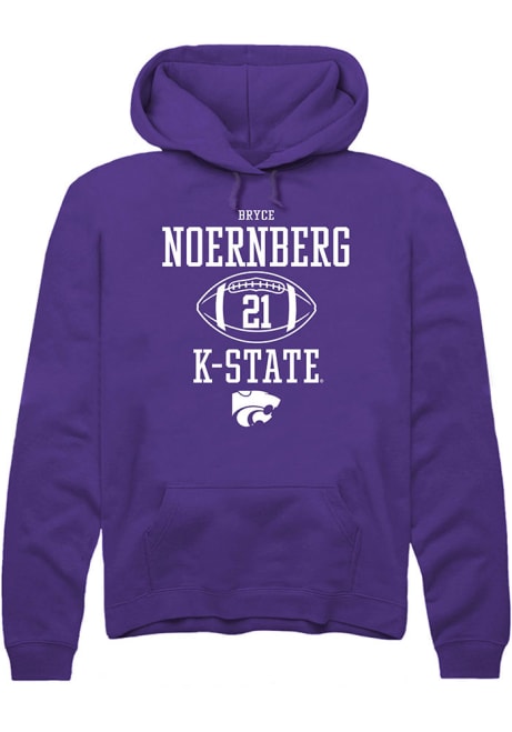 Bryce Noernberg Rally Mens Purple K-State Wildcats NIL Sport Icon Hooded Sweatshirt