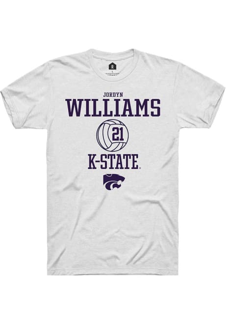 Jordyn Williams White K-State Wildcats NIL Sport Icon Short Sleeve T Shirt