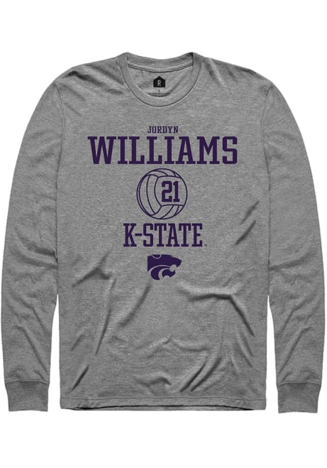 Jordyn Williams Rally Mens Graphite K-State Wildcats NIL Sport Icon Tee