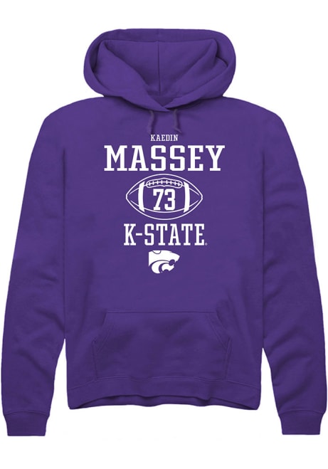 Kaedin Massey Rally Mens Purple K-State Wildcats NIL Sport Icon Hooded Sweatshirt