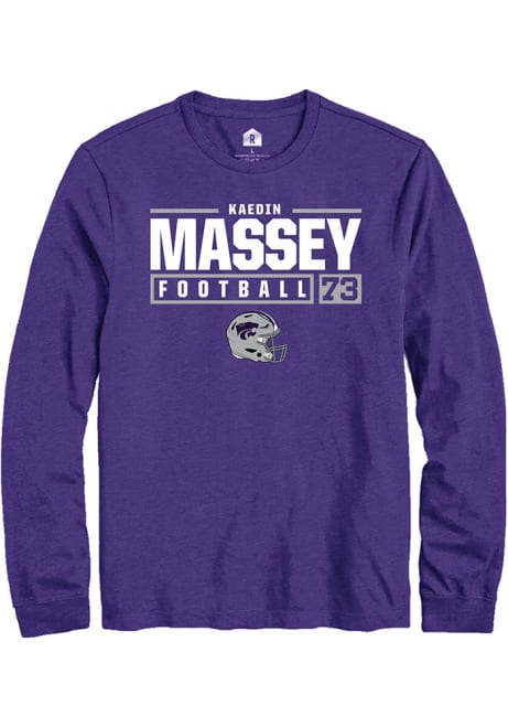 Kaedin Massey Rally Mens Purple K-State Wildcats NIL Stacked Box Tee