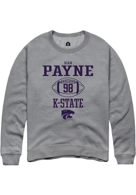 Kian Payne Rally Mens Graphite K-State Wildcats NIL Sport Icon Crew Sweatshirt