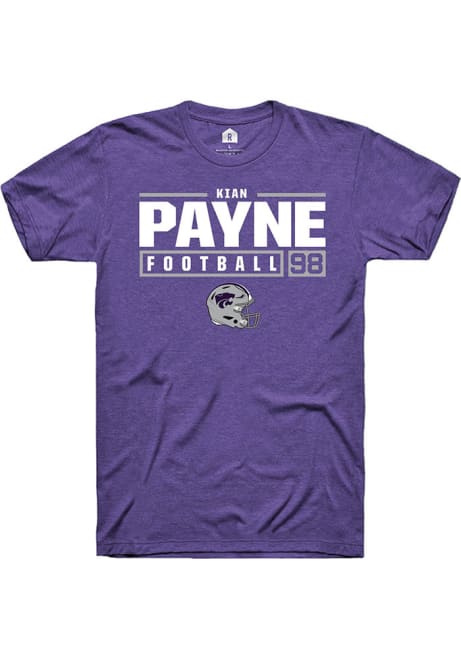 Kian Payne Purple K-State Wildcats NIL Stacked Box Short Sleeve T Shirt