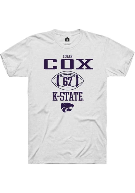 Logan Cox White K-State Wildcats NIL Sport Icon Short Sleeve T Shirt