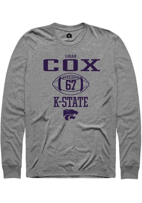 Logan Cox Rally Mens Graphite K-State Wildcats NIL Sport Icon Tee