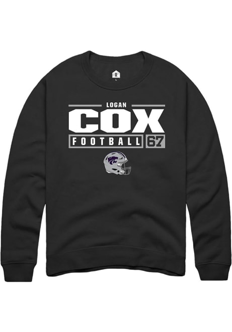 Logan Cox Rally Mens  K-State Wildcats NIL Stacked Box Crew Sweatshirt