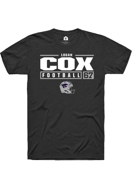 Logan Cox  K-State Wildcats NIL Stacked Box Short Sleeve T Shirt