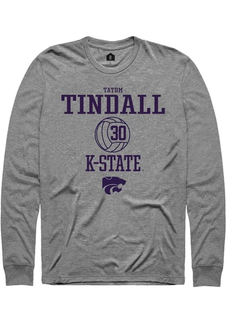 Tatum Tindall Rally Mens Graphite K-State Wildcats NIL Sport Icon Tee