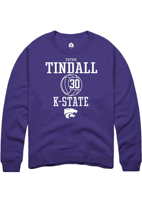 Tatum Tindall Rally Mens Purple K-State Wildcats NIL Sport Icon Crew Sweatshirt