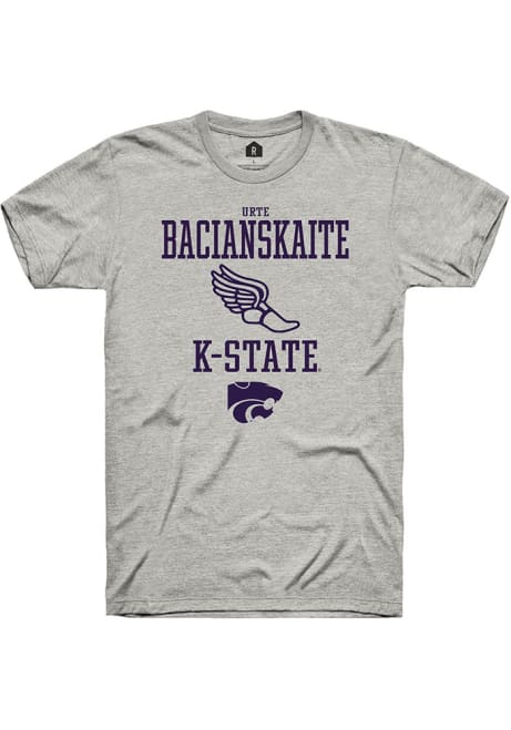 Urte Bacianskaite Ash K-State Wildcats NIL Sport Icon Short Sleeve T Shirt