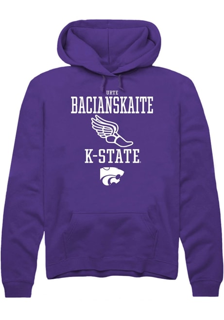 Urte Bacianskaite Rally Mens Purple K-State Wildcats NIL Sport Icon Hooded Sweatshirt