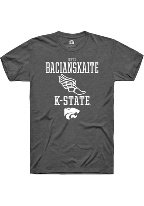 Urte Bacianskaite Dark Grey K-State Wildcats NIL Sport Icon Short Sleeve T Shirt