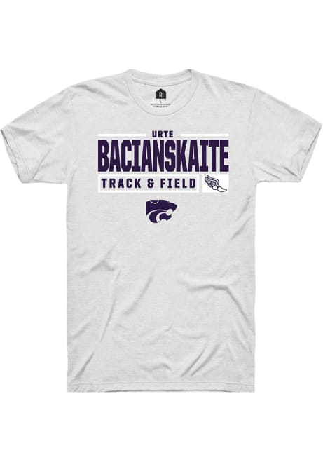 Urte Bacianskaite White K-State Wildcats NIL Stacked Box Short Sleeve T Shirt