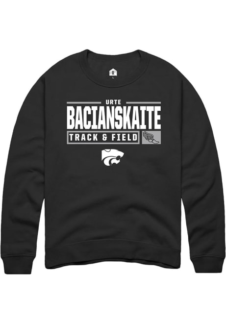 Urte Bacianskaite Rally Mens  K-State Wildcats NIL Stacked Box Crew Sweatshirt