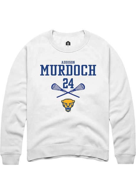 Addison Murdoch Rally Mens White Pitt Panthers NIL Sport Icon Crew Sweatshirt